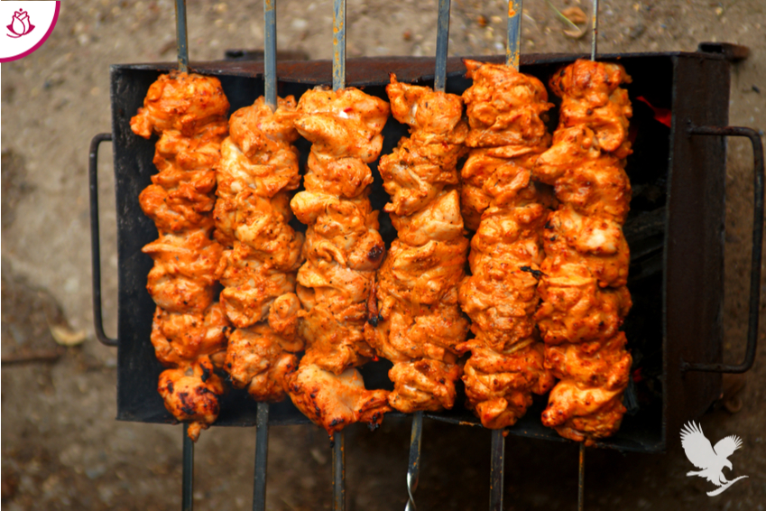 Spiedini di Pollo con Salsa Agrodolce