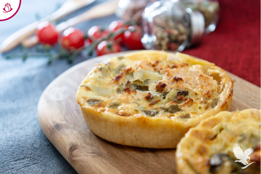 Mini Quiches al Porro e Aloe Vera